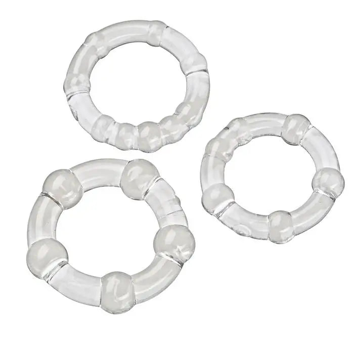 Cloud 9 Cockring Combo Beaded Clear - Cock Ring