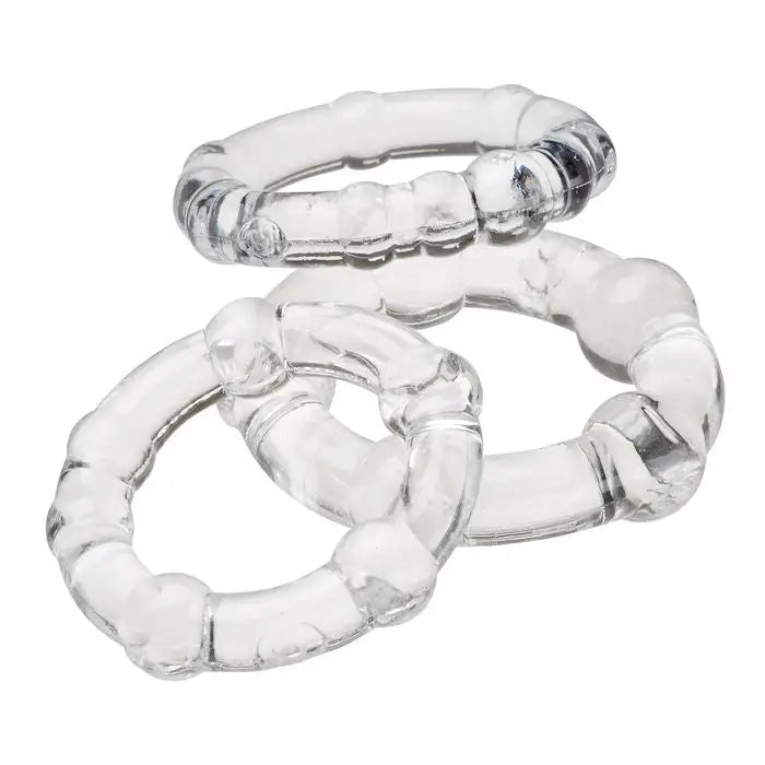 Cloud 9 Cockring Combo Beaded Clear - Cock Ring