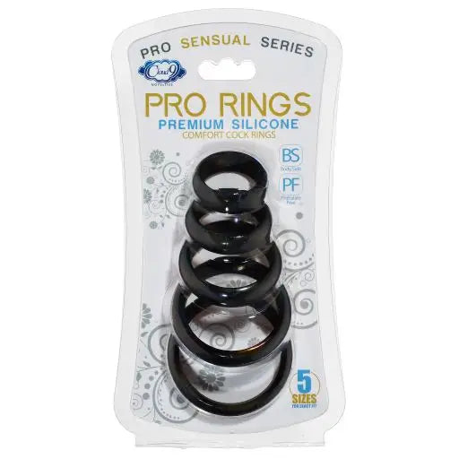 Cloud 9 Comfort Cock Rings W/flat Back 5-pk Pro Sensual Line - Cock Ring