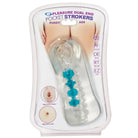 Cloud 9 Double Ended Stroker Beaded Stroker - Clear - Manual Stroker