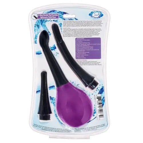 Cloud 9 Fresh + Deluxe Anal Soft Tip Enema Douche 11.8 Oz W/ 3 Soft Nozzle Tips - Enema