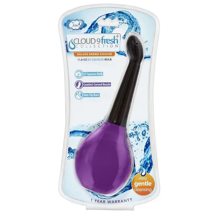 Cloud 9 Fresh + Deluxe Anal Soft Tip Enema Douche Oz W/ Ez Squeeze Bulb - 11.8 oz - Enema