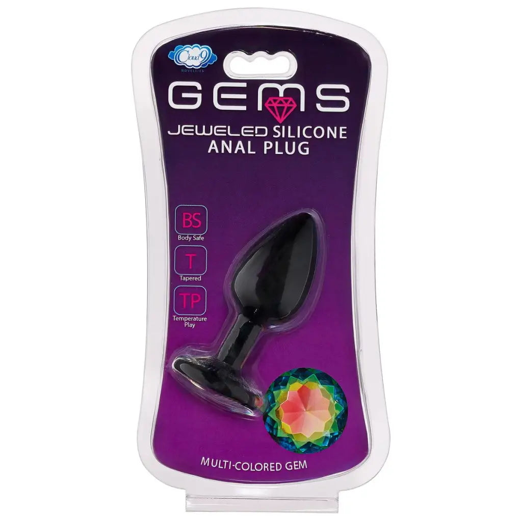 Cloud 9 Gems Black Silicone Anal Plug - Butt Plug