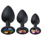 Cloud 9 Gems Black Silicone Anal Plug Kit - Black - Butt Plug