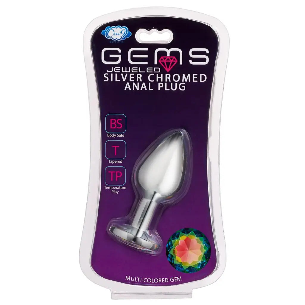 Cloud 9 Gems Silver Chromed Anal Plug - Butt Plug