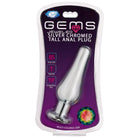 Cloud 9 Gems Silver Chromed Tall Anal Plug Large - Butt Plug