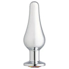 Cloud 9 Gems Silver Chromed Tall Anal Plug - Small / Clear - Butt Plug