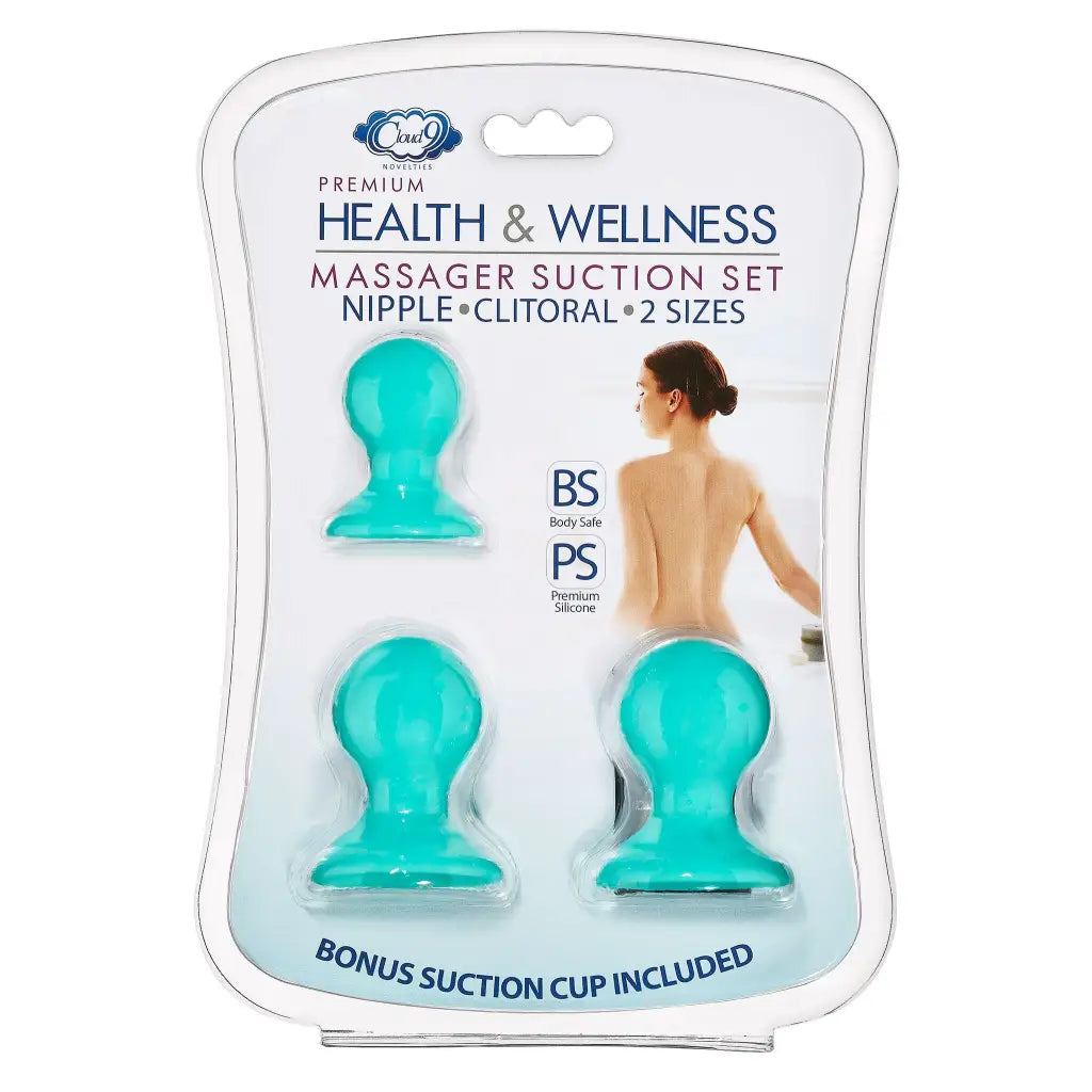 Cloud 9 Health & Wellness Nipple & Clitoral Massager Suction Set - Teal - Clitoral Stimulant