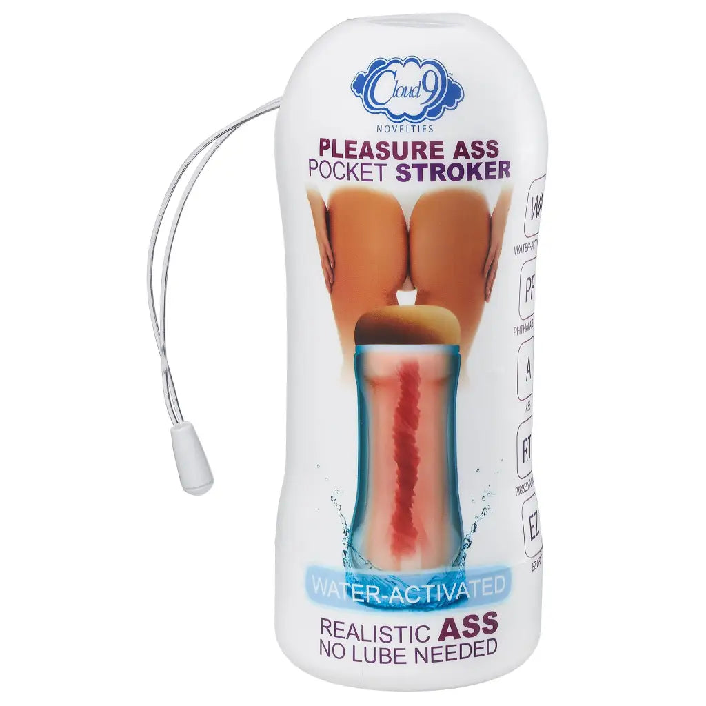 Cloud 9 Pleasure Anal Pocket Stroker Water Activated - Tan - Manual Stroker