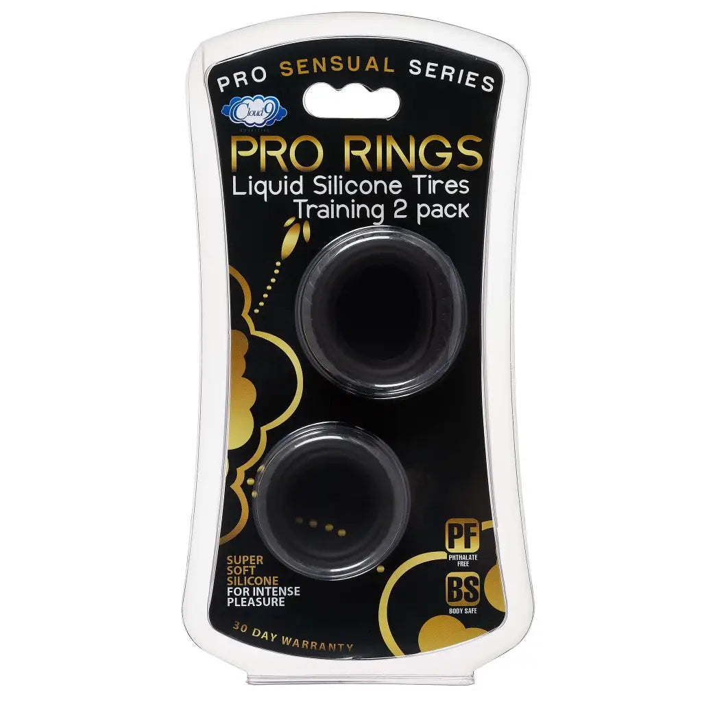 Cloud 9 Pro Rings Liquid Silicone Tires 2 Pack Black - Cock Ring