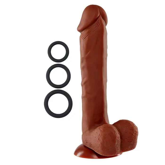 Cloud 9 Pro Sensual Premium Silicone Dong W/ 3 C Rings 9 ’ - Realistic Dildo