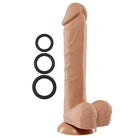 Cloud 9 Pro Sensual Premium Silicone Dong W/ 3 C Rings 9 ’ - Realistic Dildo