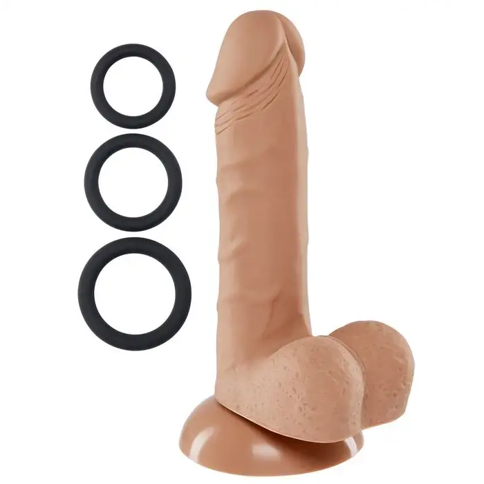 Cloud 9 Pro Sensual Premium Silicone Dong W/ 3 C Rings - Realistic Dildo