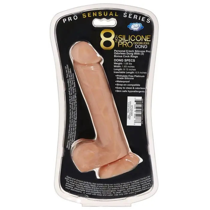 Cloud 9 Pro Sensual Premium Silicone Dong W/ 3 C Rings - Realistic Dildo