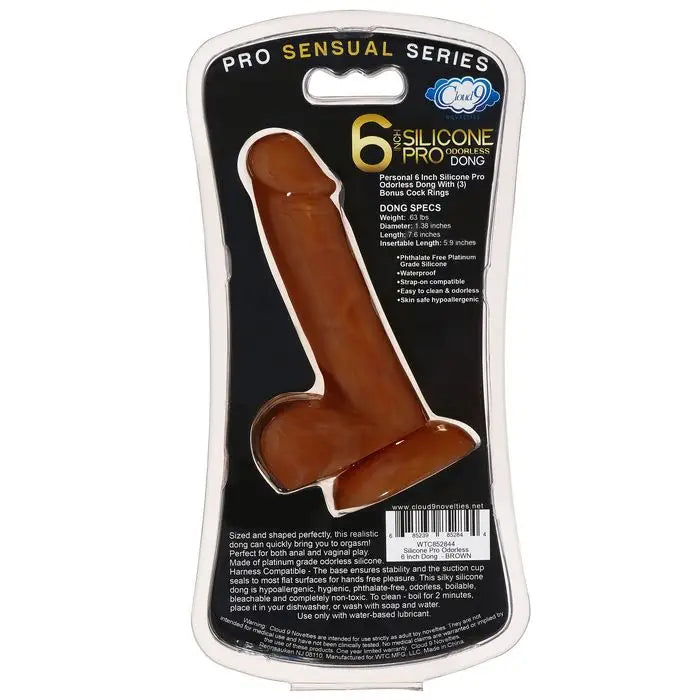 Cloud 9 Pro Sensual Premium Silicone Dong W/ 3 C Rings - Realistic Dildo