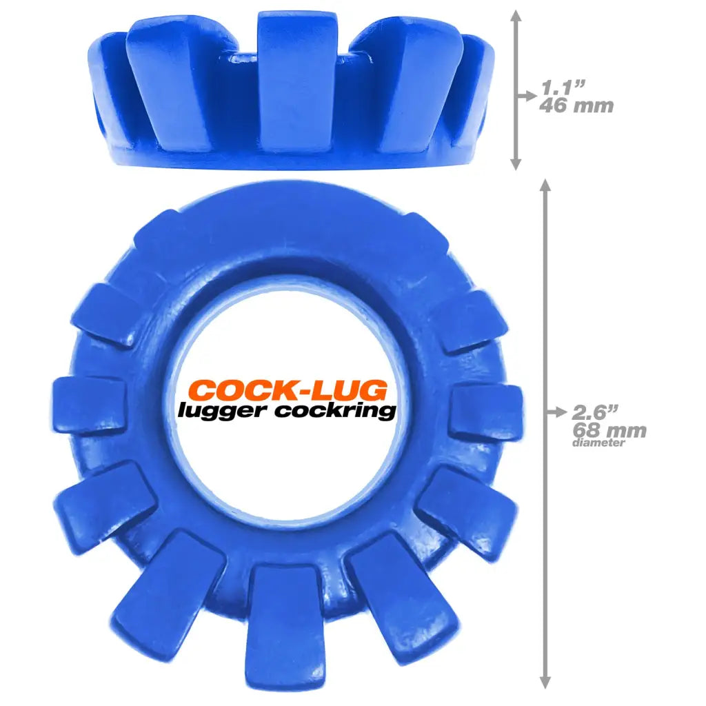 Cock-lug Lugged Cockring - Marine Blue - Cock Ring