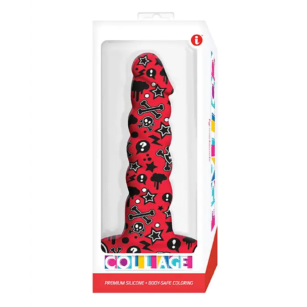 Collage Goth Girl Twisted Silicone Dildo - Dongs & Dildos