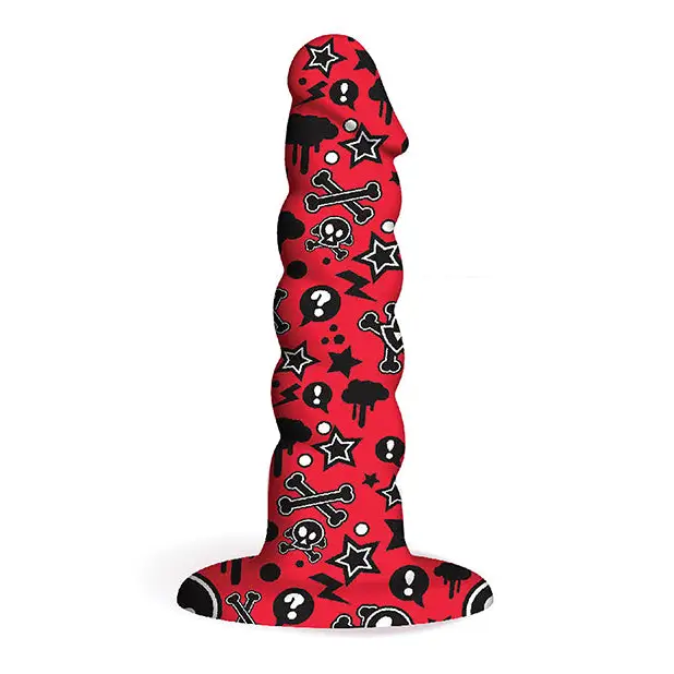 Collage Goth Girl Twisted Silicone Dildo - Dongs & Dildos