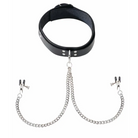 Collar W/ Attached Nipple Clamps - Leash and Collar Set