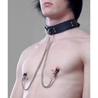 Collar W/ Attached Nipple Clamps - Leash and Collar Set