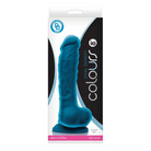 Colours Dual Density 8 in. Dildo Dark Brown - Blue - Realistic Dildo