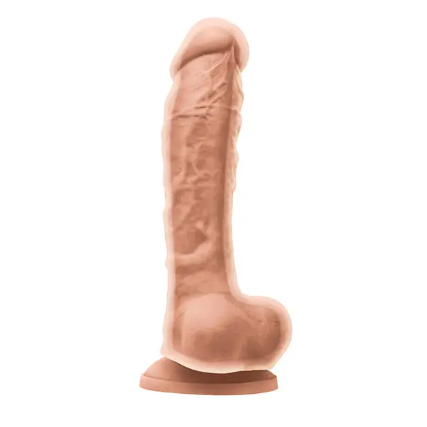 Colours Dual Density 8 in. Dildo Dark Brown - Realistic Dildo