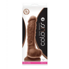 Colours Dual Density 8 in. Dildo Dark Brown - Brown - Realistic Dildo