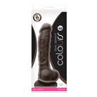 Colours Dual Density 8 in. Dildo Dark Brown - Dark Brown - Realistic Dildo