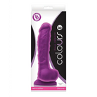 Colours Dual Density 8 in. Dildo Dark Brown - Purple - Realistic Dildo