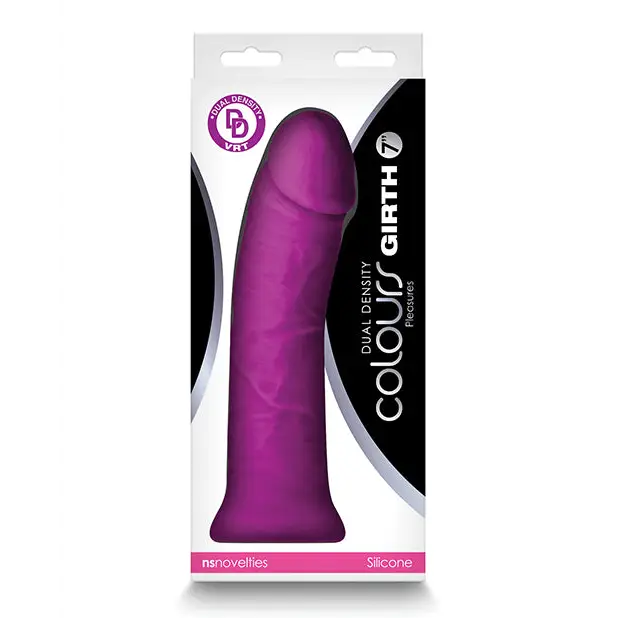 Purple Colours Dual Density Girth 7 in. Dildo with vibrant light display