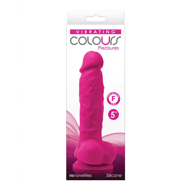 Colours Pleasures 5 in. Vibrating Dildo Beige - Pink - Realistic Dildo