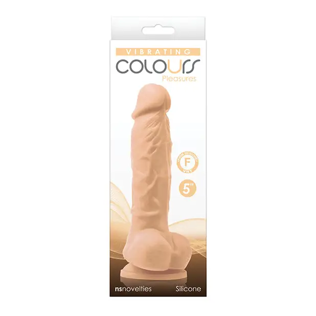 Colours Pleasures 5 in. Vibrating Dildo Beige - White - Realistic Dildo