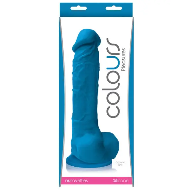 Colours Pleasures 8 in. Dildo Blue - Blue - Realistic Dildo