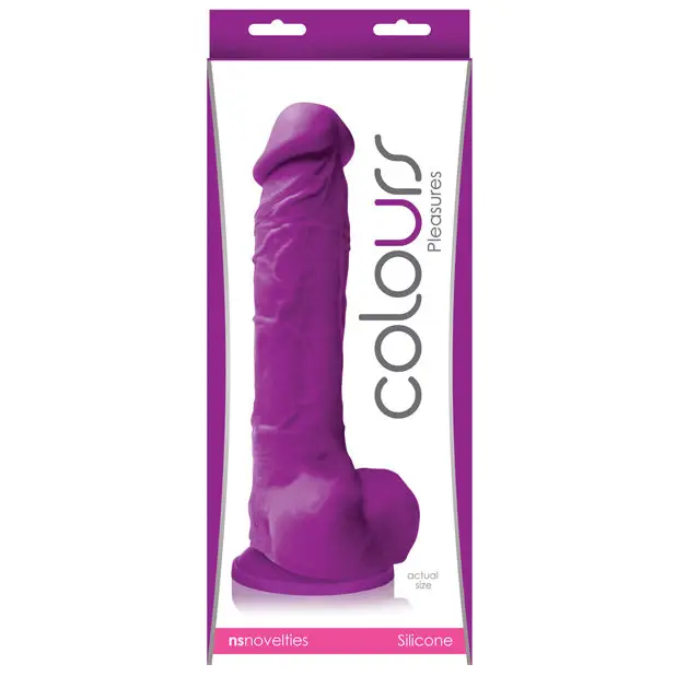 Colours Pleasures 8 in. Dildo Blue - Purple - Realistic Dildo