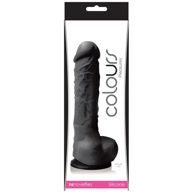 Colours Pleasures 8 in. Dildo Pink - Black - Realistic Dildo