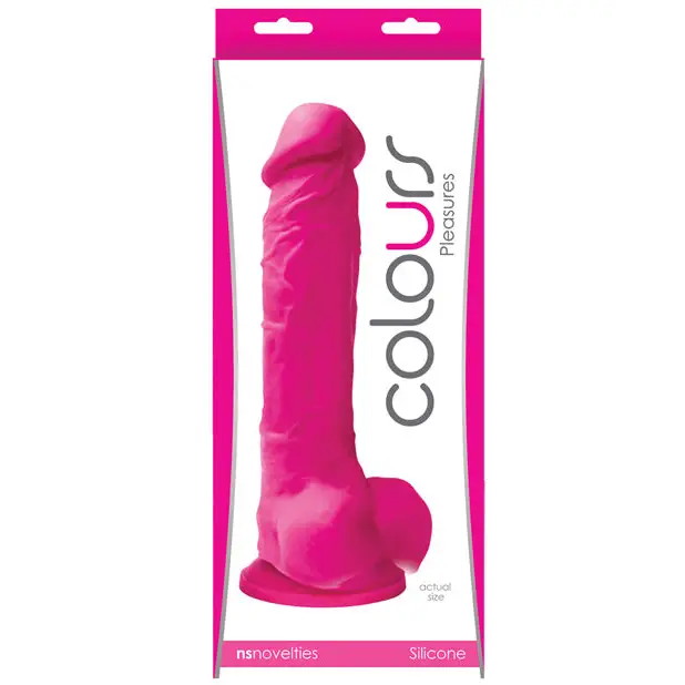 Colours Pleasures 8 in. Dildo Pink - Pink - Realistic Dildo