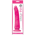 Colours Pleasures Thin 8 in. Dildo Purple - Pink - Realistic Dildo