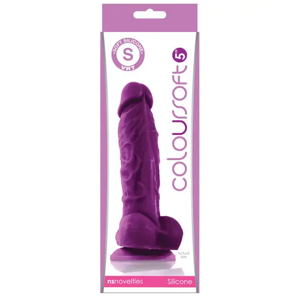 ColourSoft 5 in. Soft Dildo Pink - Purple - Realistic Dildo