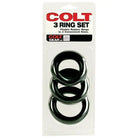 CalExotics Cock Ring Colt 3 Ring Set - Black at the Haus of Shag