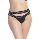 Coquette Panties One Size Fits Most (Queen) / Black Coquette Fine Lace Back Panty W/double Strap Waistband at the Haus of Shag