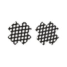 Coquette Fishnet Cross Pasties - X-shaped patches with black and white grid pattern