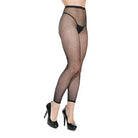 Coquette Pantyhose One Size Fits Most / Black Coquette Footless Fishnet W/rhinestone Pantyhose Black at the Haus of Shag