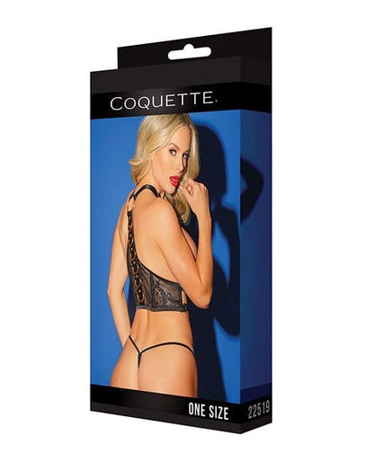 Coquette Harness One Size Fits Most / Black Black Label Harness with Rose Gold Rings by Coquette at the Haus of Shag