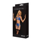 Coquette Pleasure Collection Bra Garter Belt Blue O/S - Lingerie Set