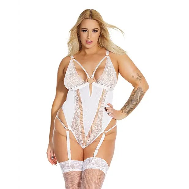 Coquette Pleasure Collection Teddy - One Size Fits Most (Queen) / White - Teddy