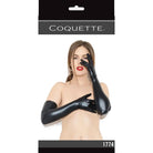 Coquette Gloves Wetlook Gloves Black O/s at the Haus of Shag