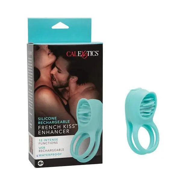 CalExotics Stimulators Couple's Enhancers Silicone Rechargeable French Kiss Enhancer - Teal at the Haus of Shag