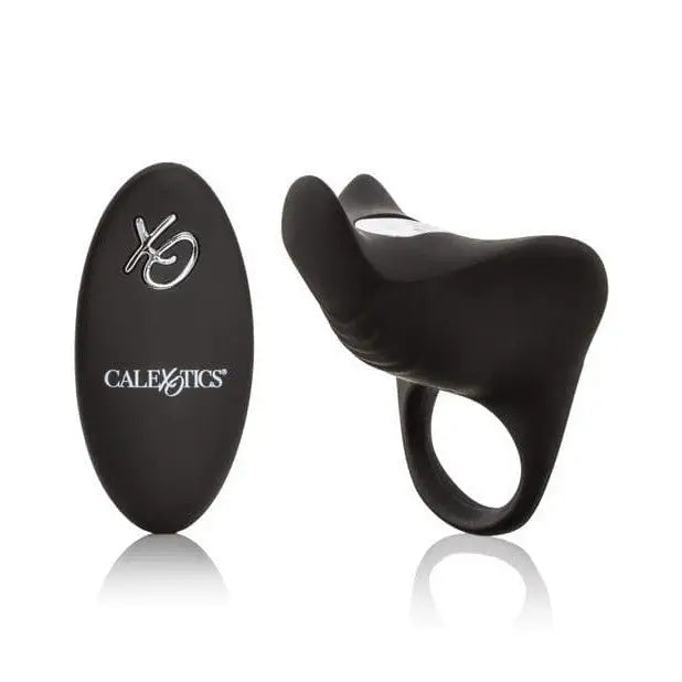 CalExotics Stimulators Couple's Enhancers Silicone Rechargeable Remote Pleasurizer - Black at the Haus of Shag