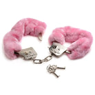 Pink fluffy courtesan handcuffs with metal locks and keys - Courtesan Handcuffs Pink