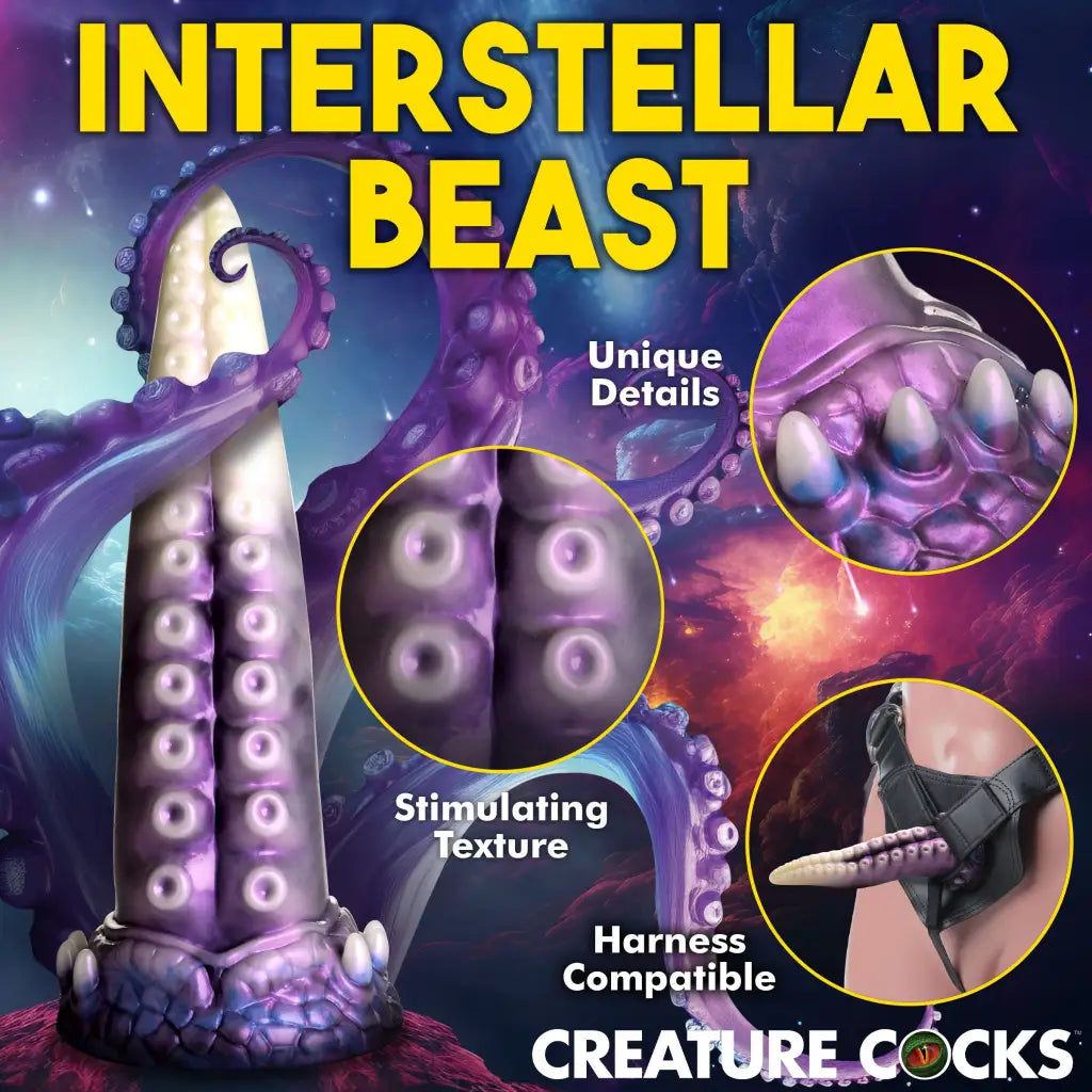 Creatur Cock Astropus Tentacle Silicone Dildo - Purple - Fantasy Dildo